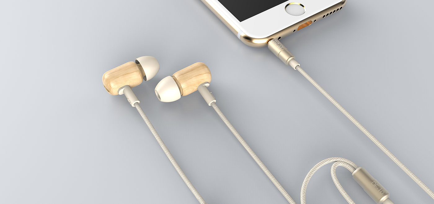 headset，Literary style，woodiness，Wooden earphone design，Earphone design，