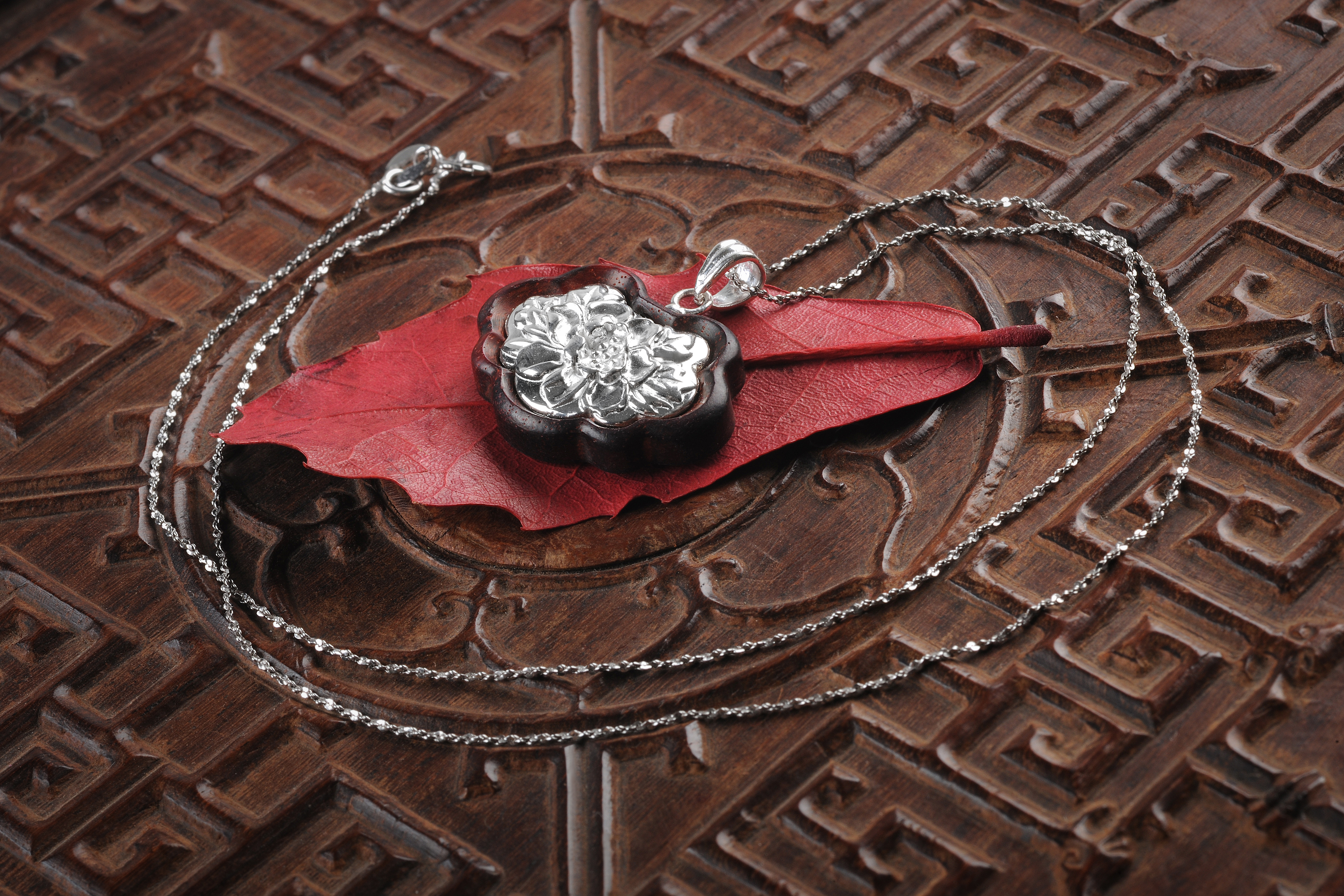 Silver ornaments，Mahogany，Craftsman，Pendant，Cultural creation，original，National style，New Chinese style，