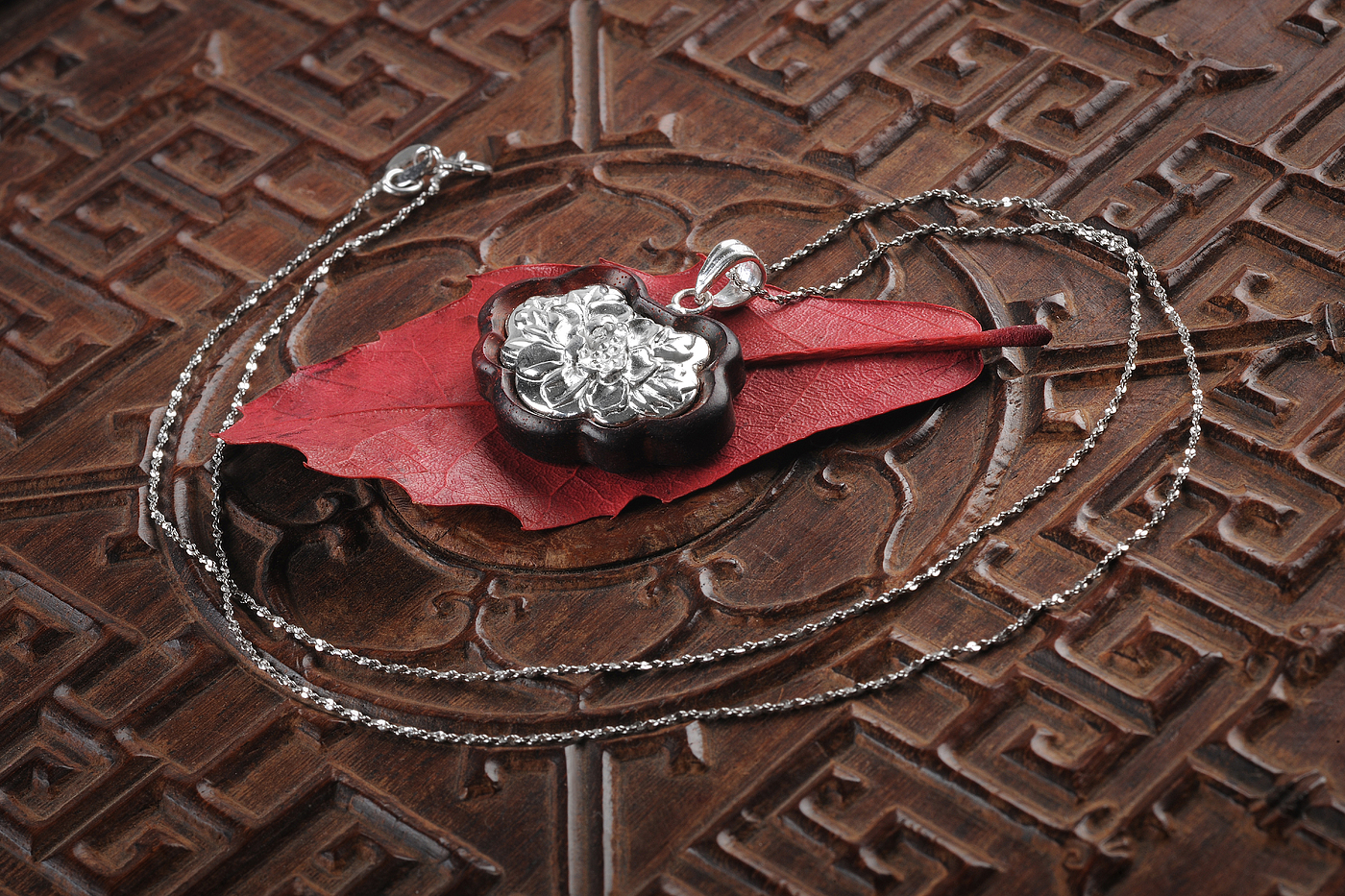 Silver ornaments，Mahogany，Craftsman，Pendant，Cultural creation，original，National style，New Chinese style，