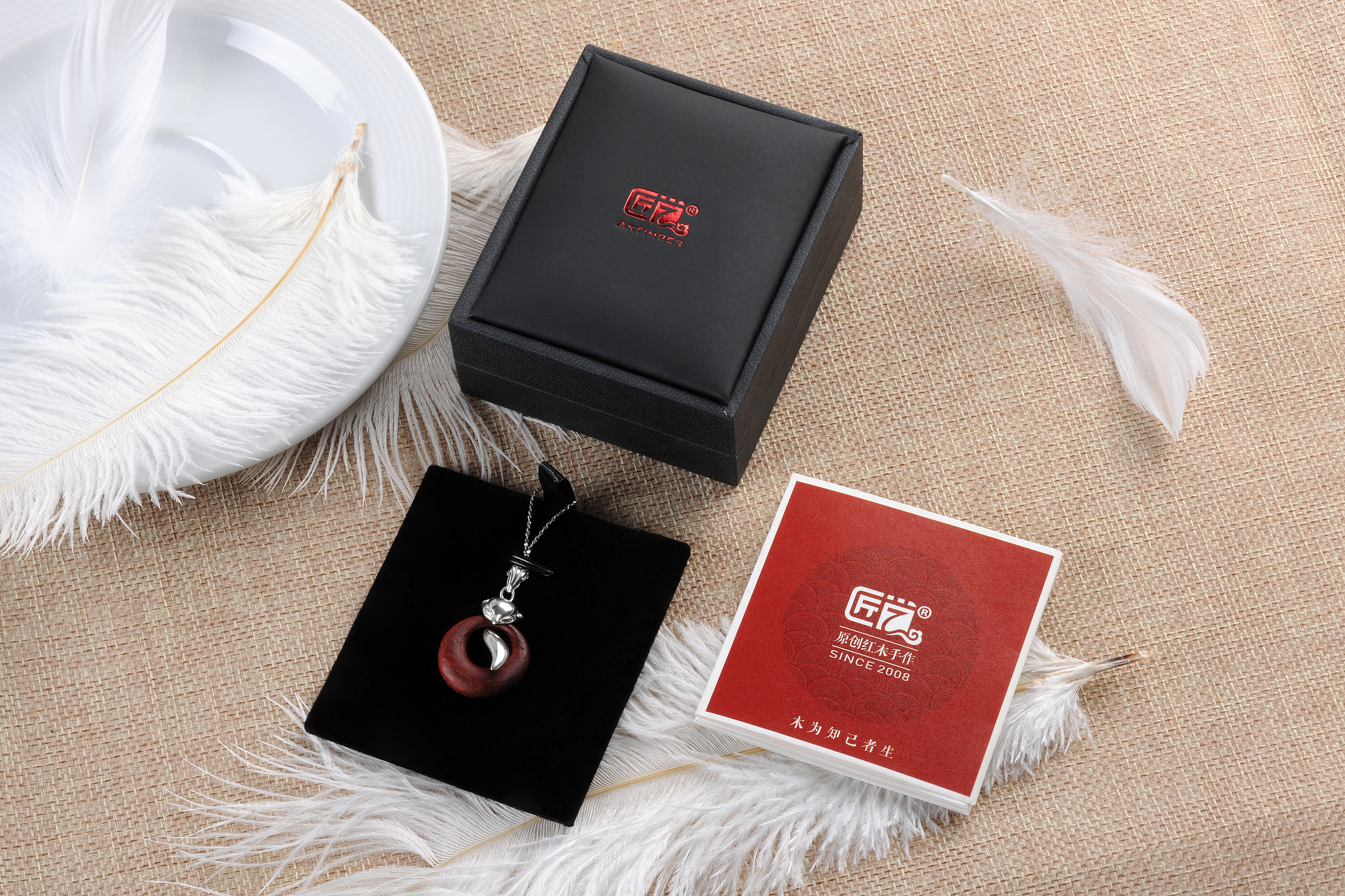 Mahogany，Silver ornaments，Craftsman，Pendant，Cultural creation，original，National style，New Chinese style，