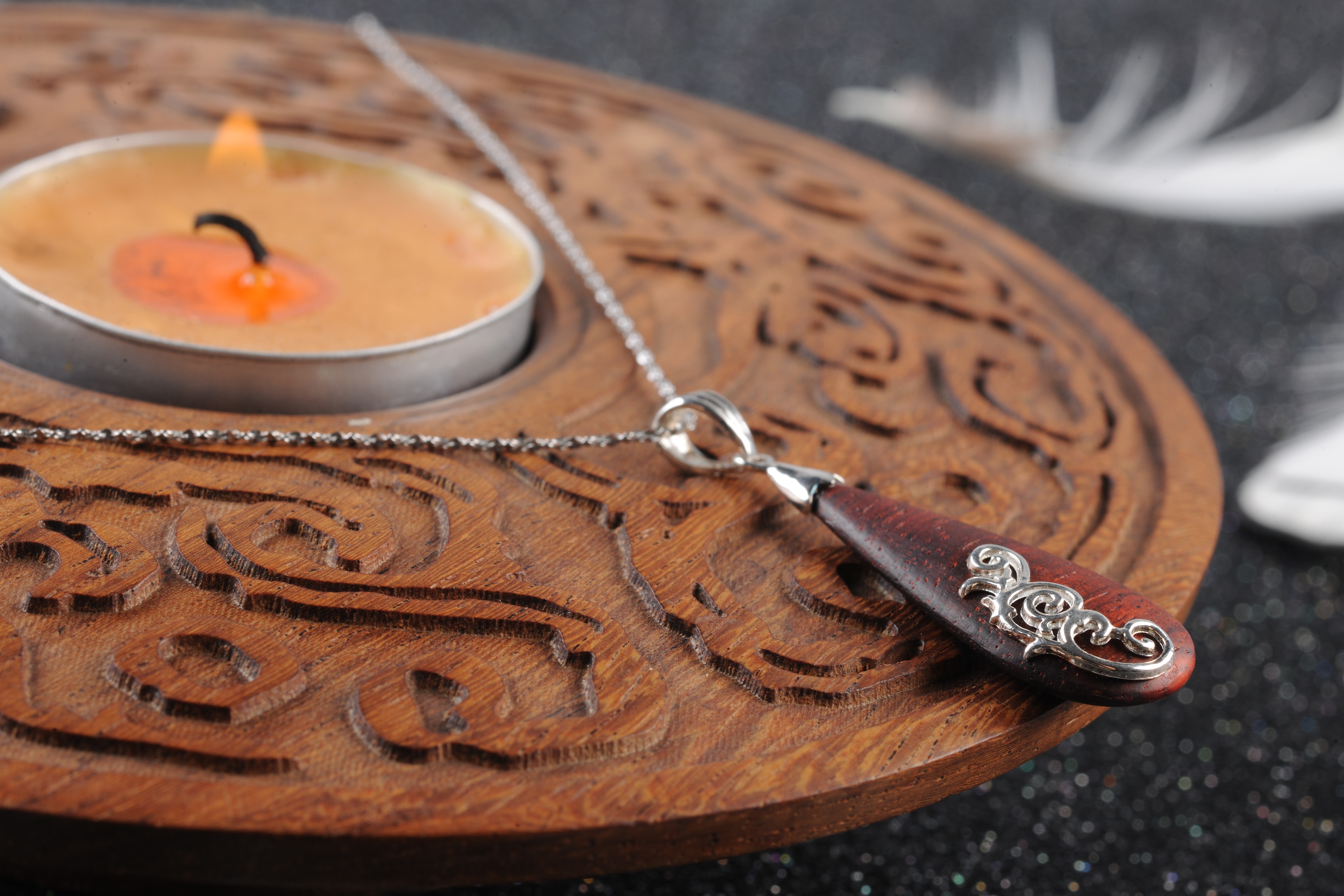 Pendant，New Chinese style，National style，original，Cultural creation，Craftsman，Mahogany，Silver ornaments，