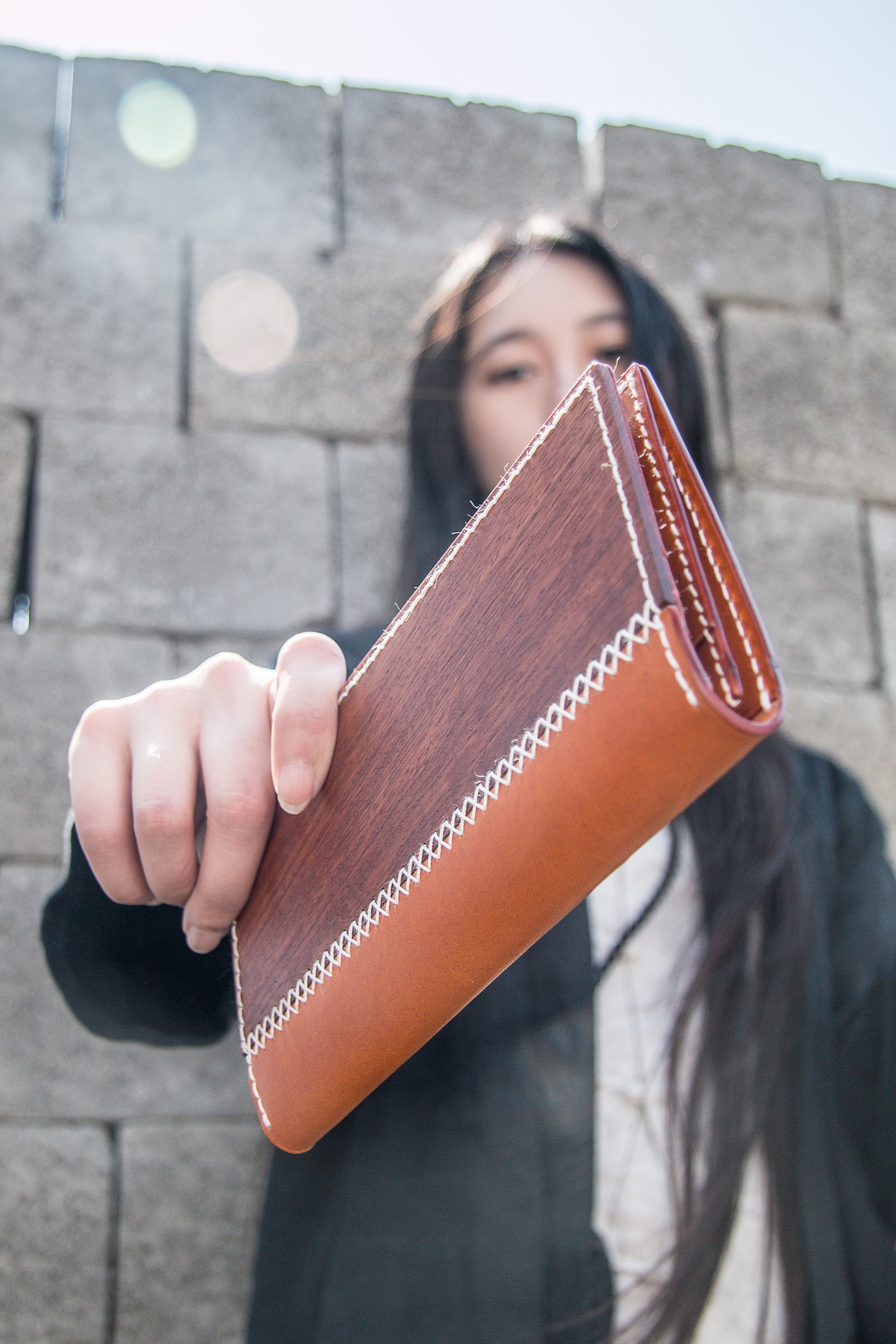 Mahogany，a leather bag，manual，Craftsman，Cultural creation，original，National style，New Chinese style，