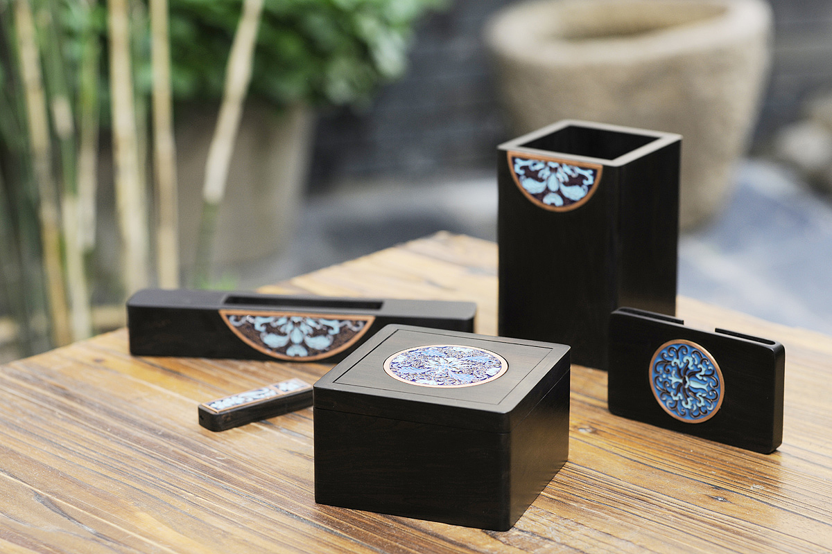 to work in an office，Enamel，Mahogany，Craftsman，original，Cultural creation，National style，New Chinese style，