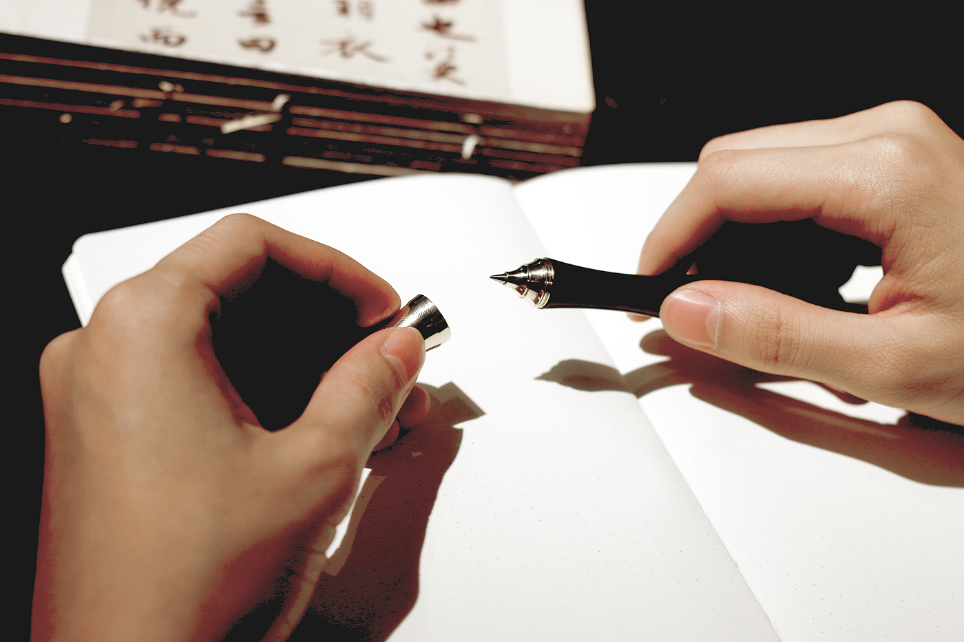 brass，Mahogany，Craftsman，Cultural creation，original，Stationery，pen，National style，