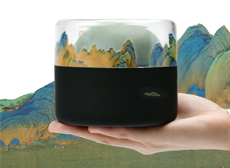 Poxi，prodigy ，tea set，the Imperial Palace，tea，Cultural Relic，National treasure，German red dot，Ceramic glaze，landscape，Thousands of miles of rivers and mountains，landscape，ceramics，still life，travel，