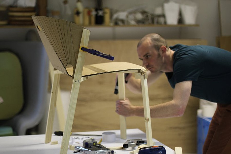 sketch，Red orange，white，Plywood，chair，Pelt，