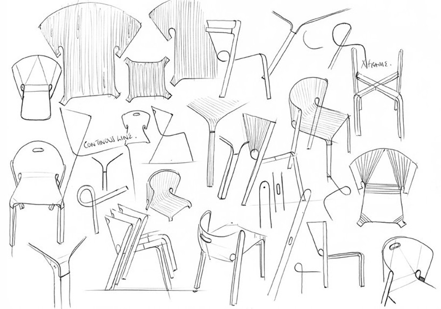 sketch，Red orange，white，Plywood，chair，Pelt，