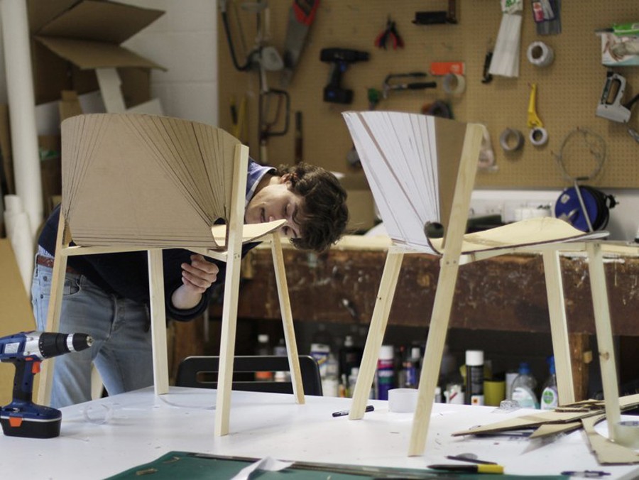 sketch，Red orange，white，Plywood，chair，Pelt，