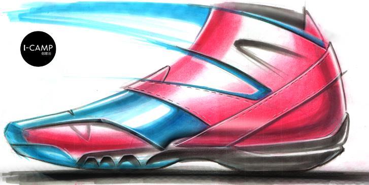 Hand drawn industrial product design，sketch，i-camp，product，