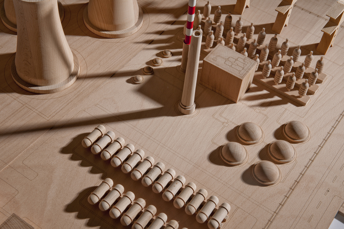 Critical Block，miniature，woodiness，Model，nuclear power plant，