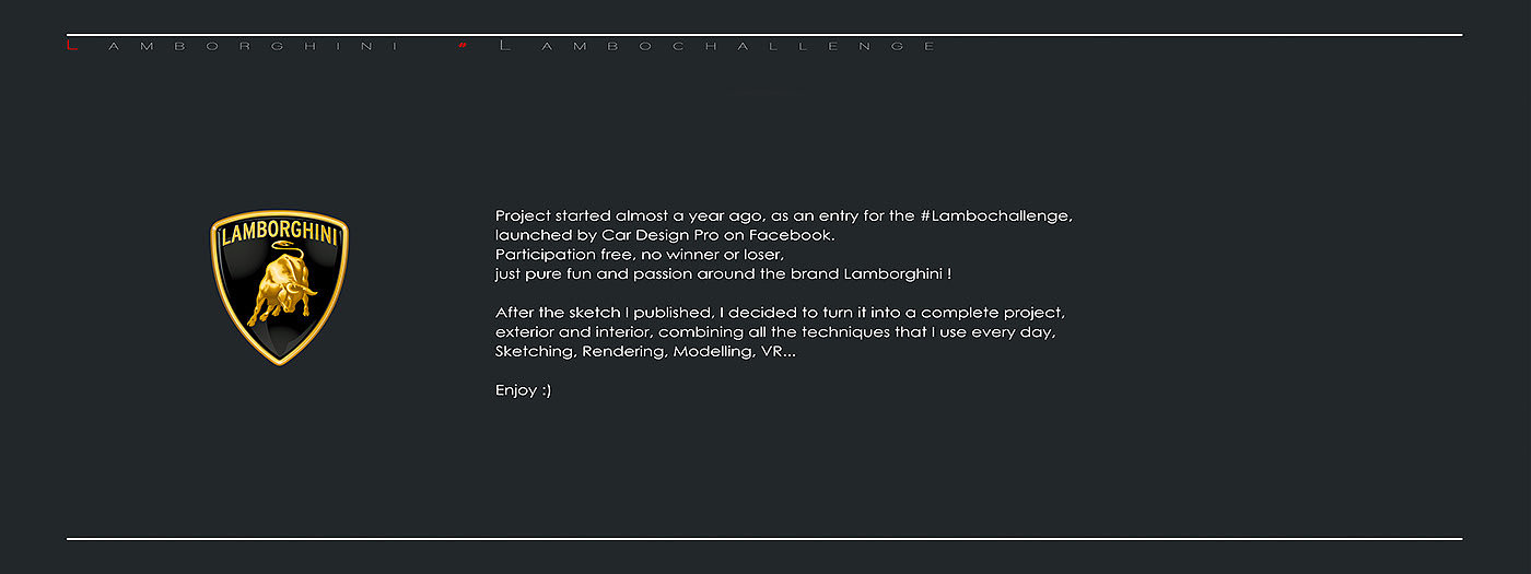 Michel DI MARCO，Challenge，Lamborghini，Design，automobile，