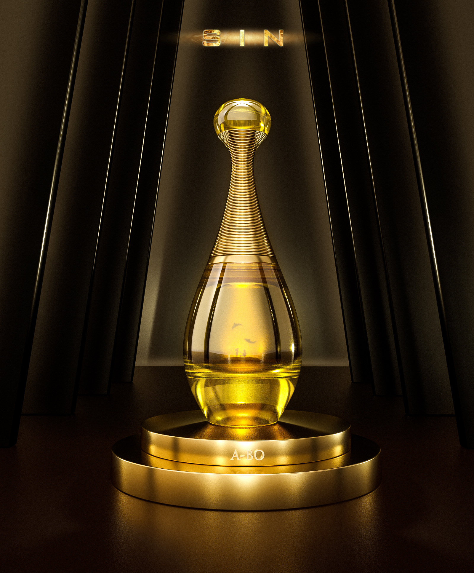 Product rendering，Perfume bottle，Women's products，Housewear & Furnishings，