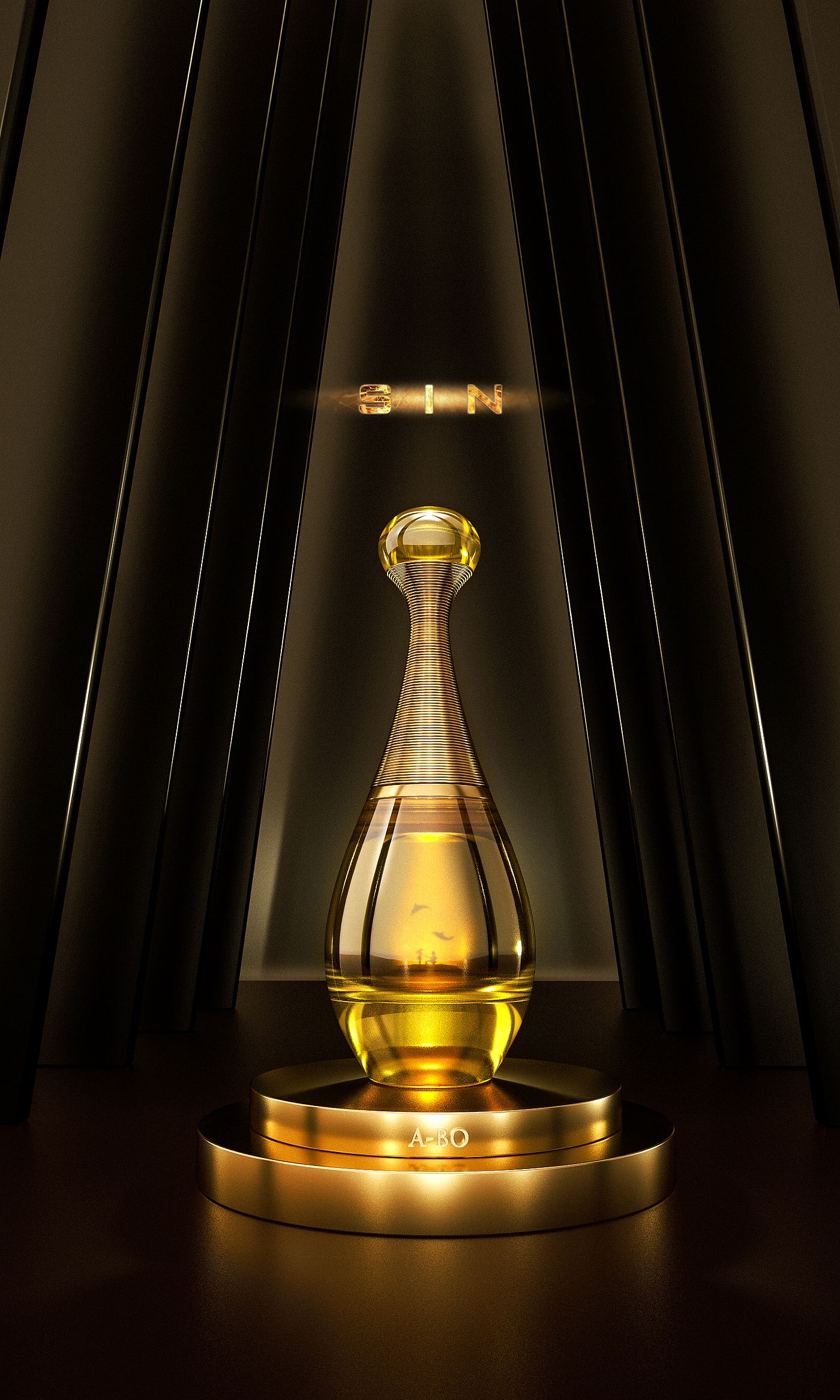 Product rendering，Perfume bottle，Women's products，Housewear & Furnishings，