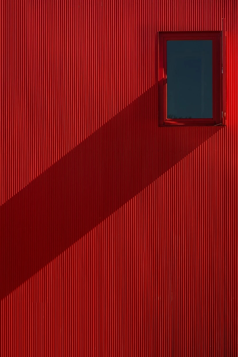 building design，Bright red，Portugal，