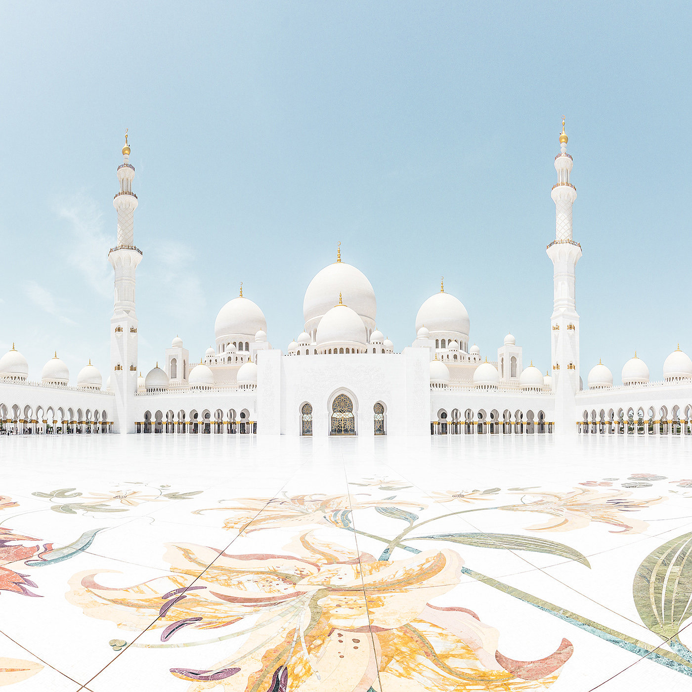Abu Dhabi，great mosque，Architecture，Culture，White on White，