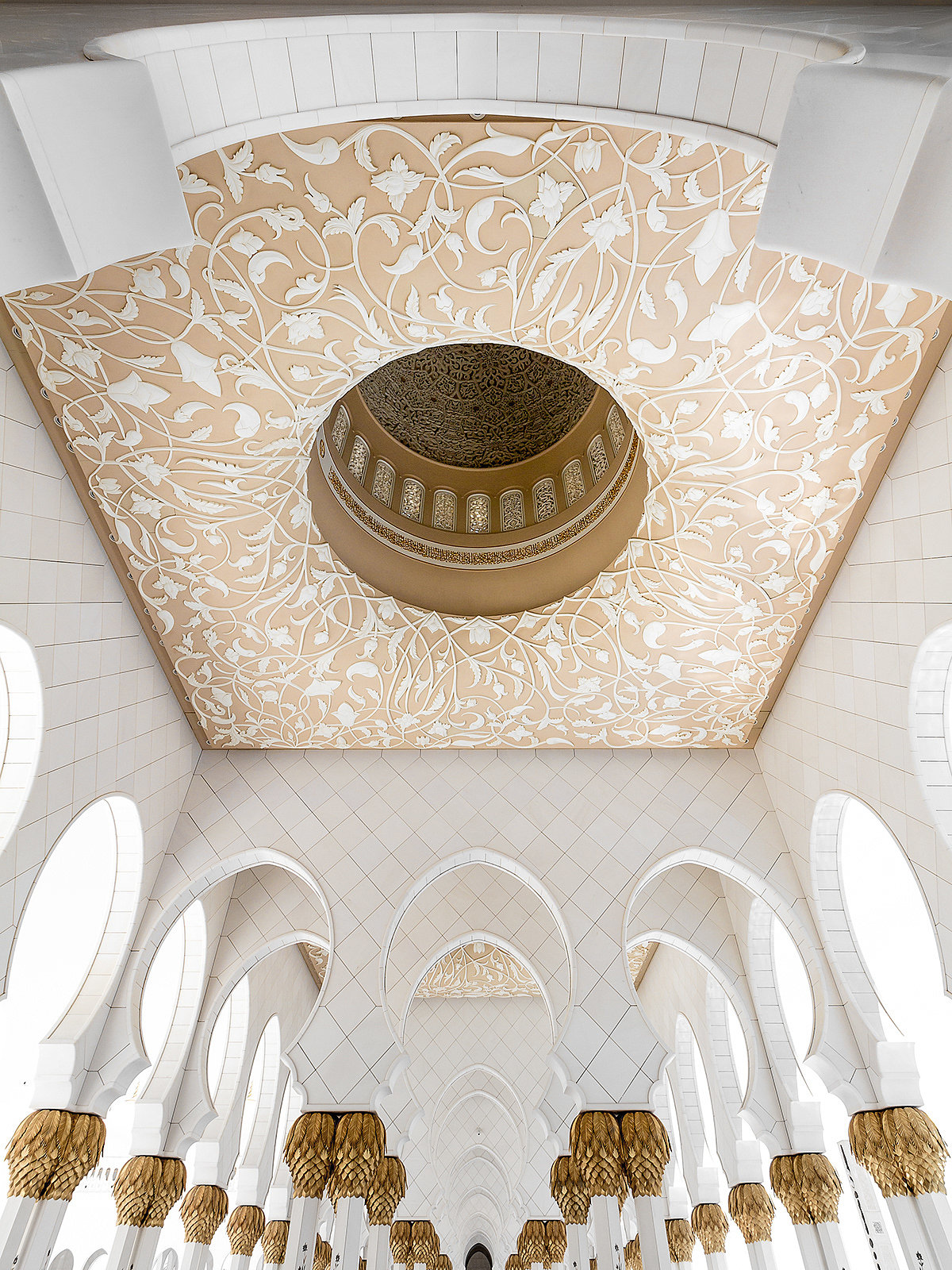 Abu Dhabi，great mosque，Architecture，Culture，White on White，