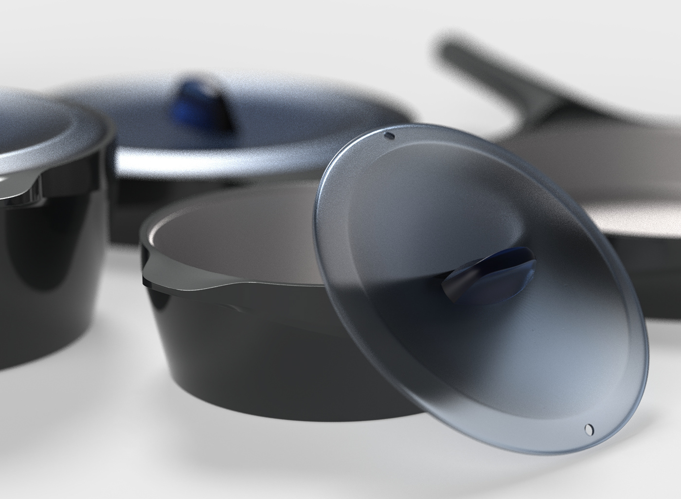 Pot group，ALUMINIUM，kitchen，Pan，Cast aluminum，Render，