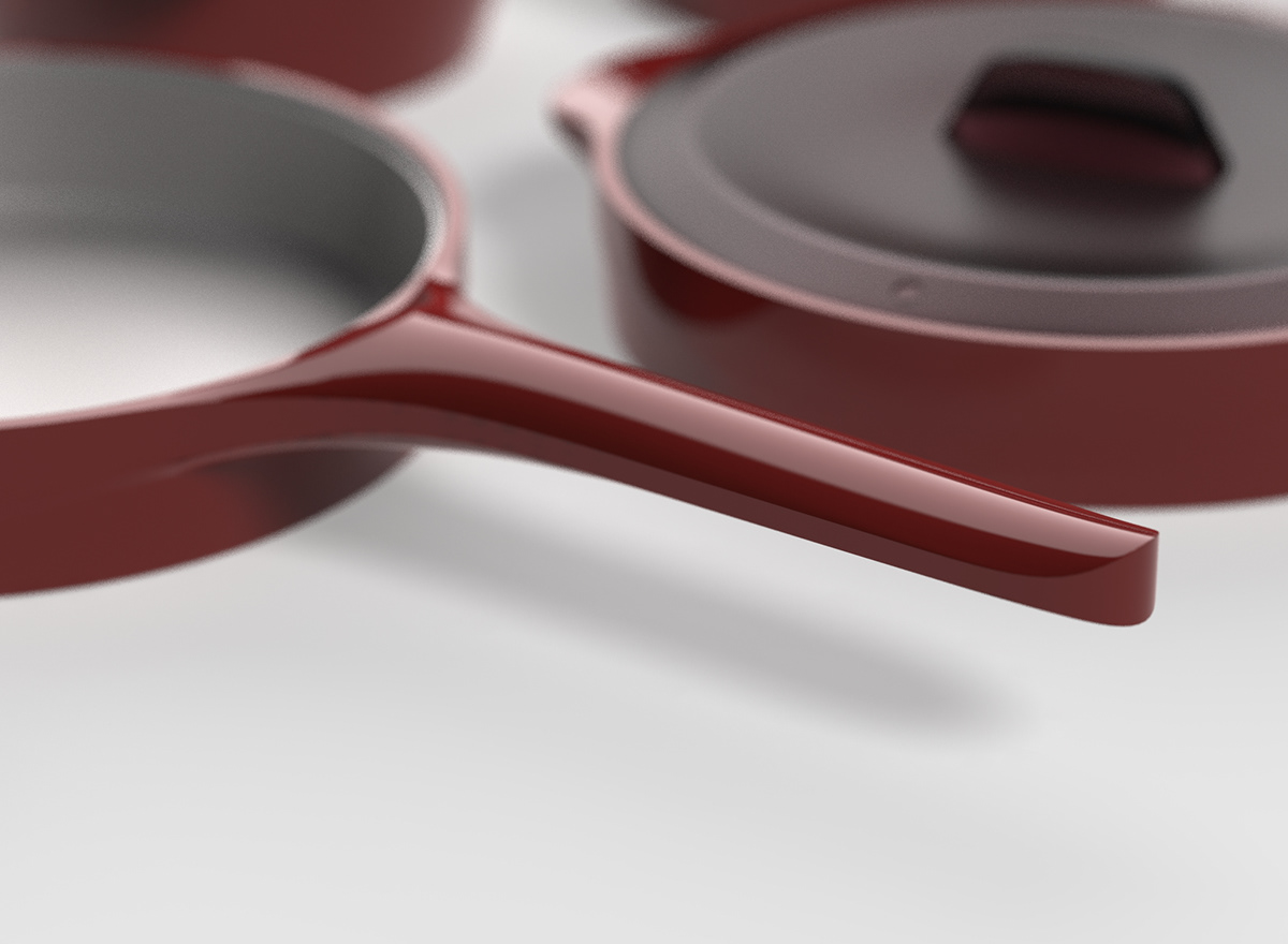 Pot group，ALUMINIUM，kitchen，Pan，Cast aluminum，Render，