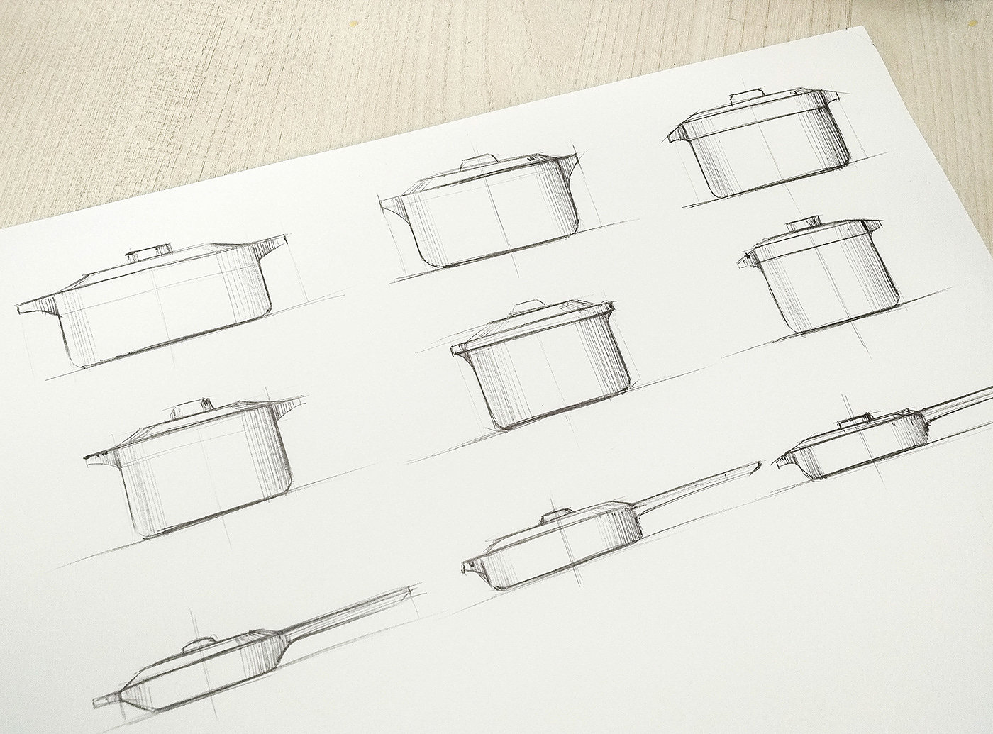 Pot group，ALUMINIUM，kitchen，Pan，Cast aluminum，Render，