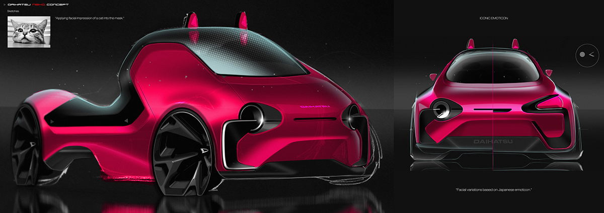 product design，vehicle，conceptual design，Daihatsu NEKO，Kitty，