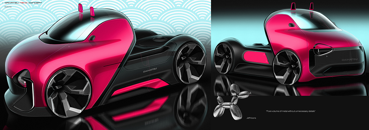 product design，vehicle，conceptual design，Daihatsu NEKO，Kitty，