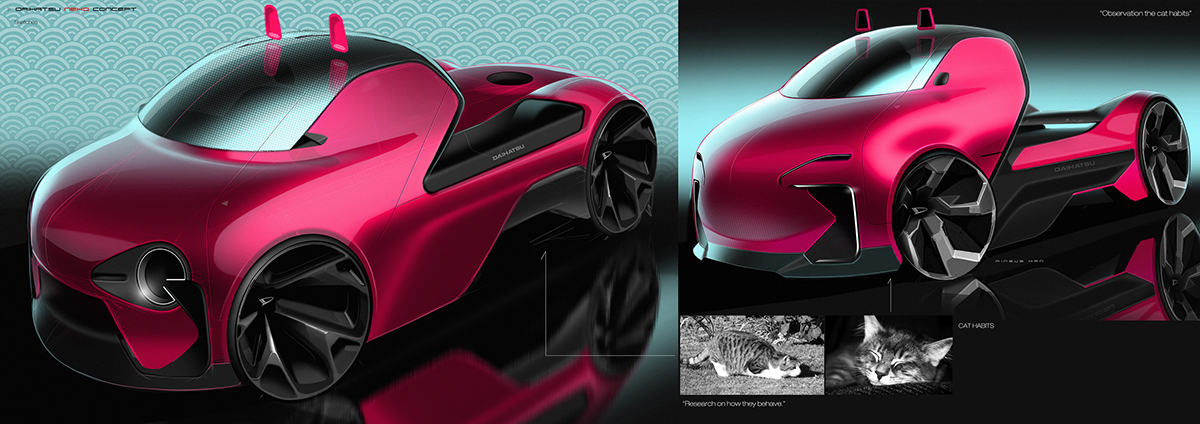 product design，vehicle，conceptual design，Daihatsu NEKO，Kitty，