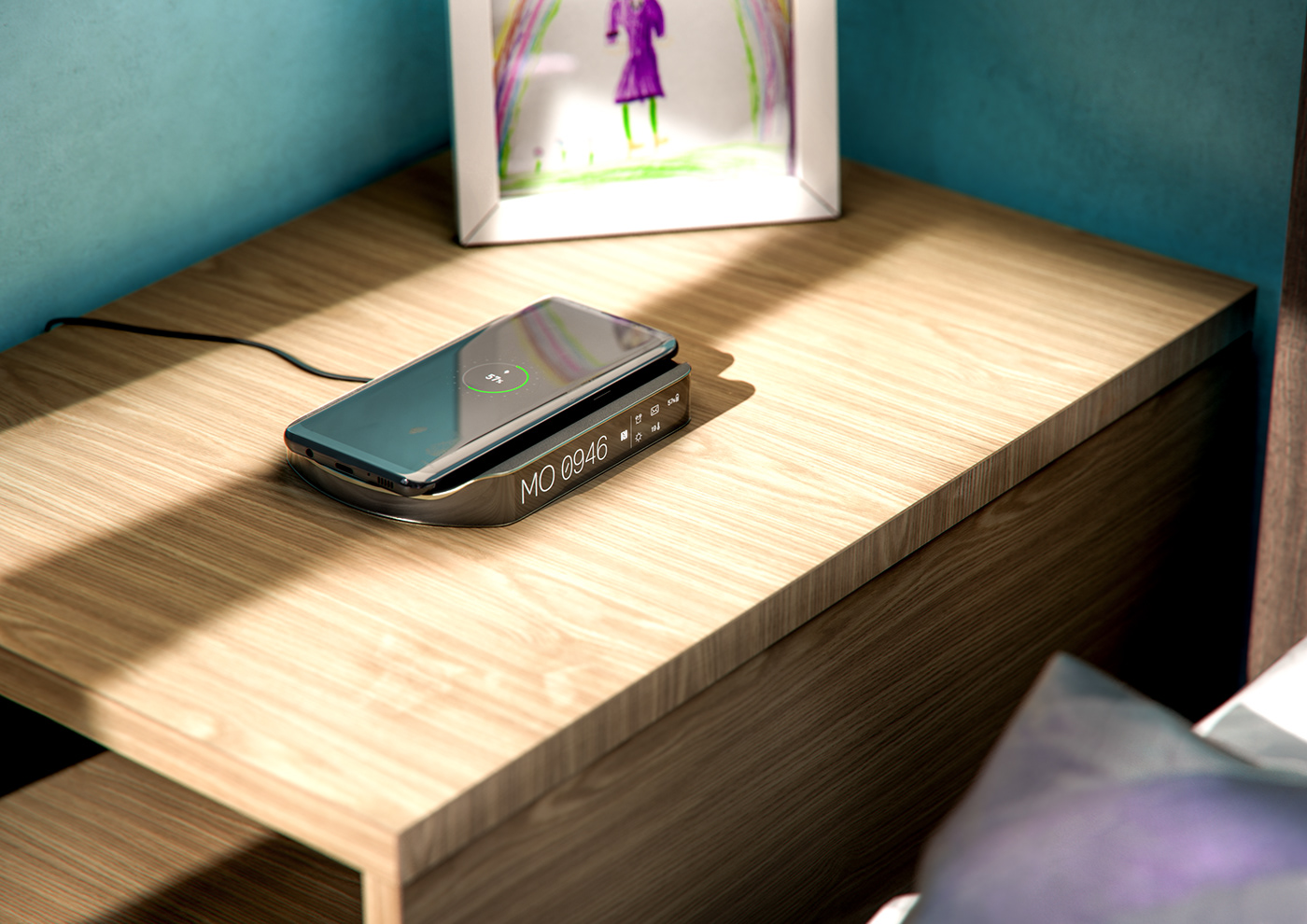 industrial design，Charging device，Clock，Simplicity，