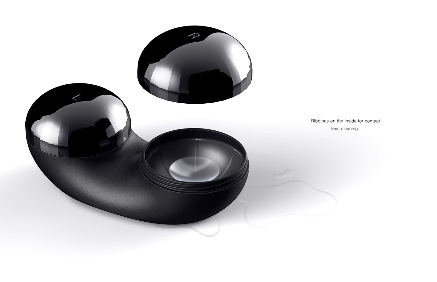 Jorge TREVINO，black，contact lens case ，Design，packing，smooth，