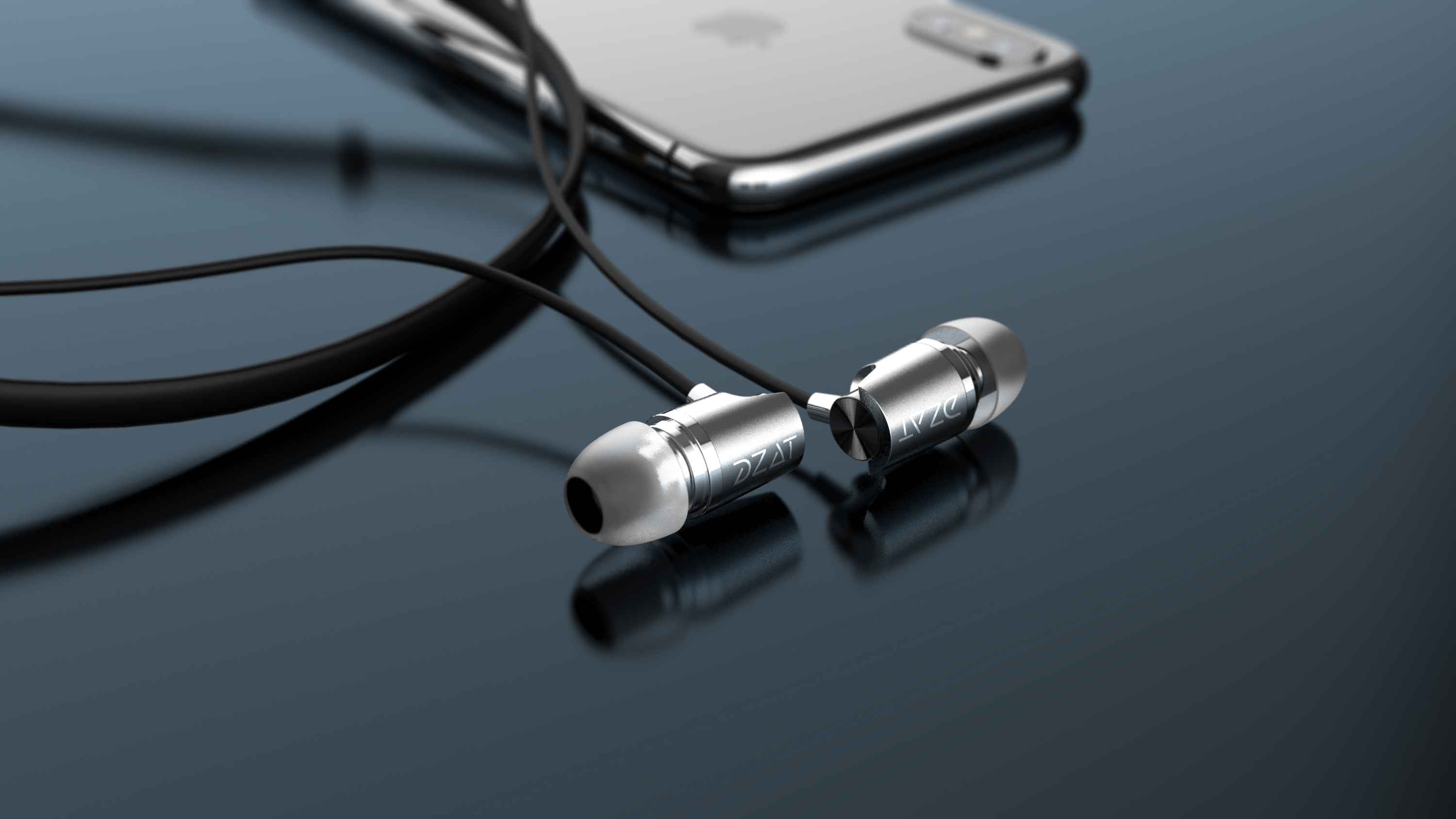 Metal earphone design，Simple headset design，Fashion headset，In ear headphones，