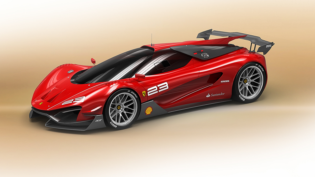 conceptual design，vehicle，Sports car，Ferrari，