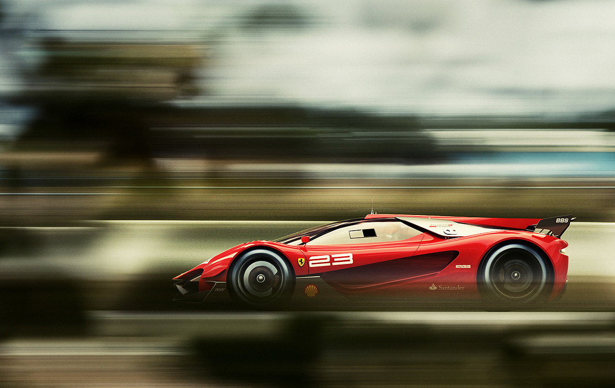 conceptual design，vehicle，Sports car，Ferrari，