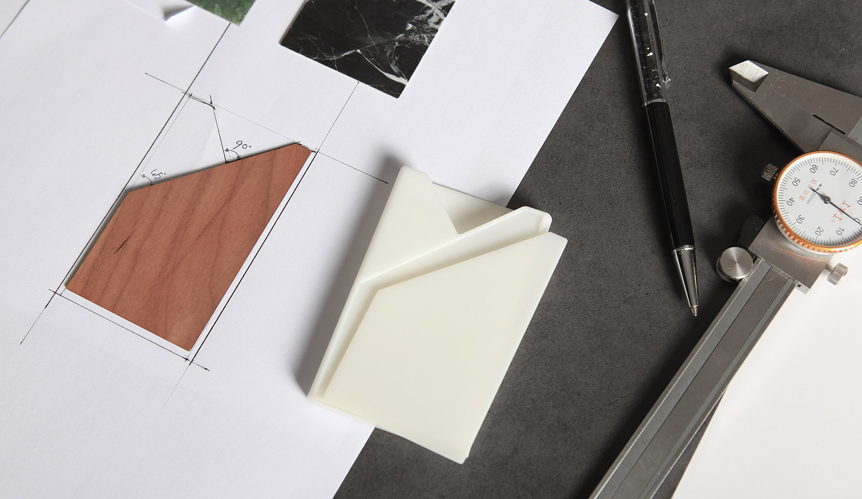 Natural marble, business card holder，