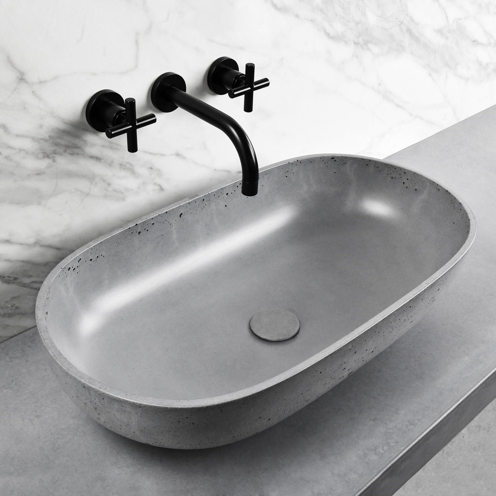 Concrete，oval，Washbasin，Ellipse ，Simplicity，