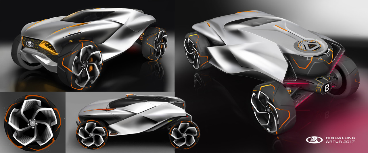 LADA，X-Stream，racing，Model，Design，Russia，sketch，