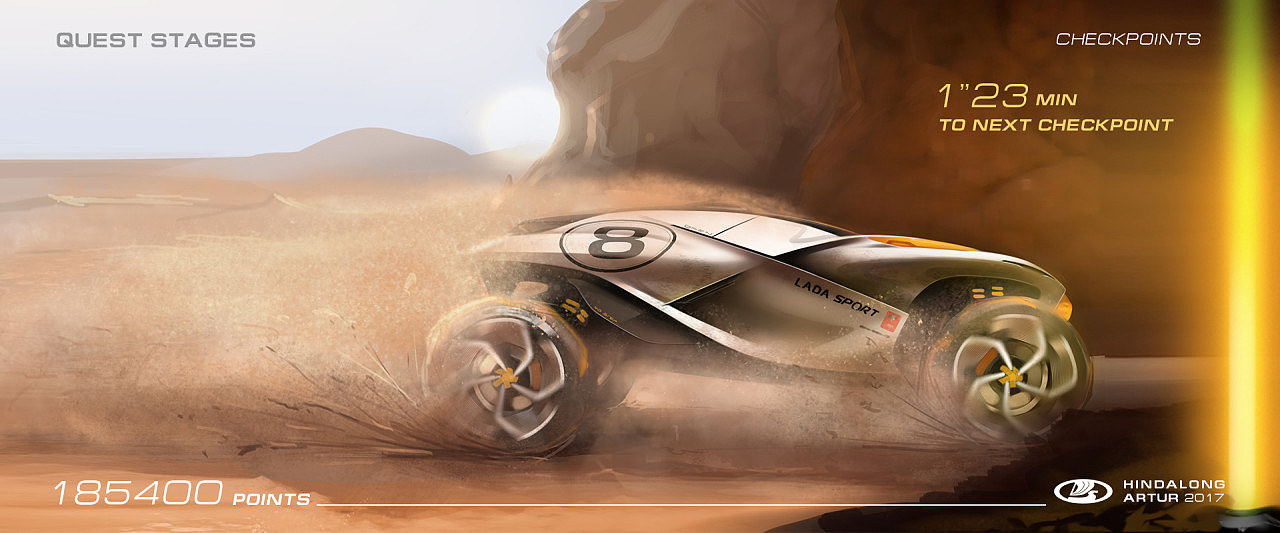 LADA，X-Stream，racing，Model，Design，Russia，sketch，