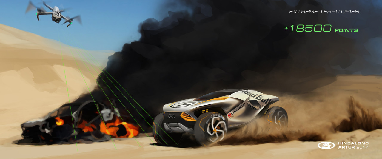 LADA，X-Stream，racing，Model，Design，Russia，sketch，