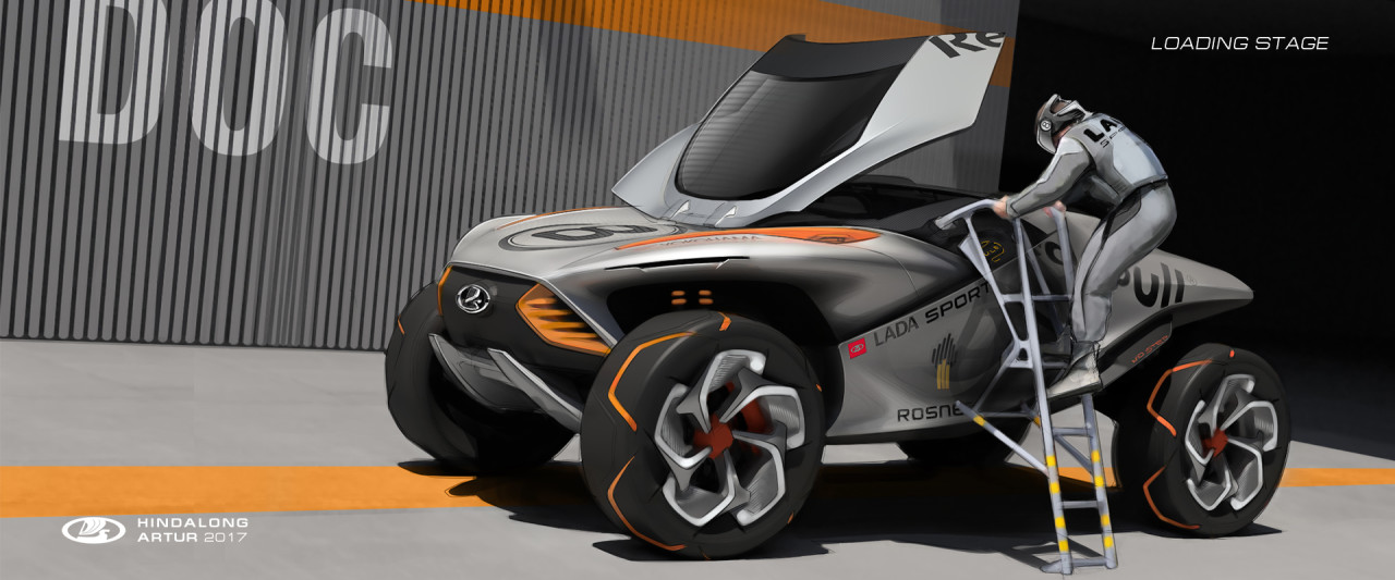 LADA，X-Stream，racing，Model，Design，Russia，sketch，