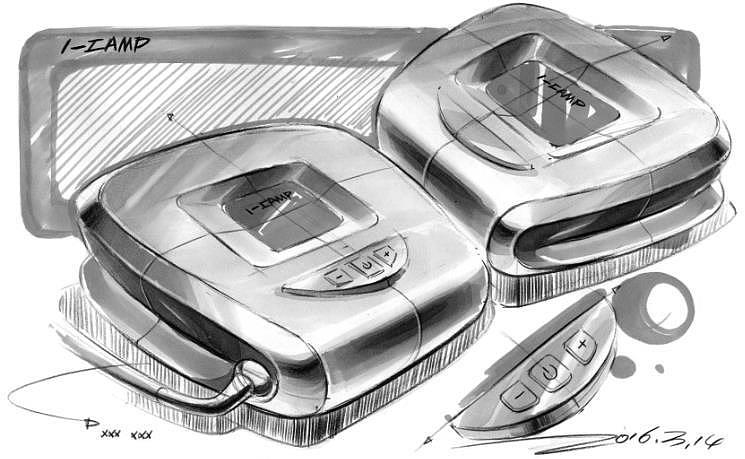 i-camp，Hand drawn industrial product design，industrial design，sketch，Digital plate，