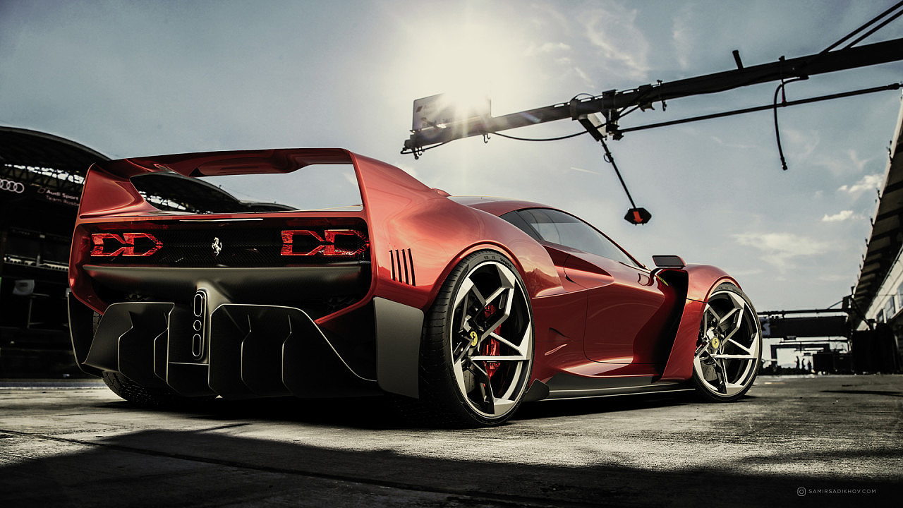 Rendering，vehicle，F40 Tribute，Ferrari，