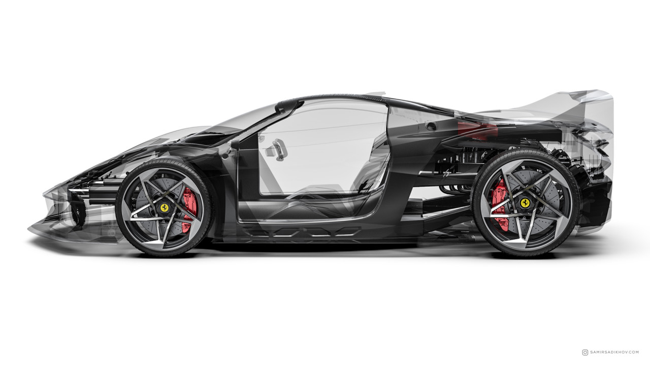 Rendering，vehicle，F40 Tribute，Ferrari，