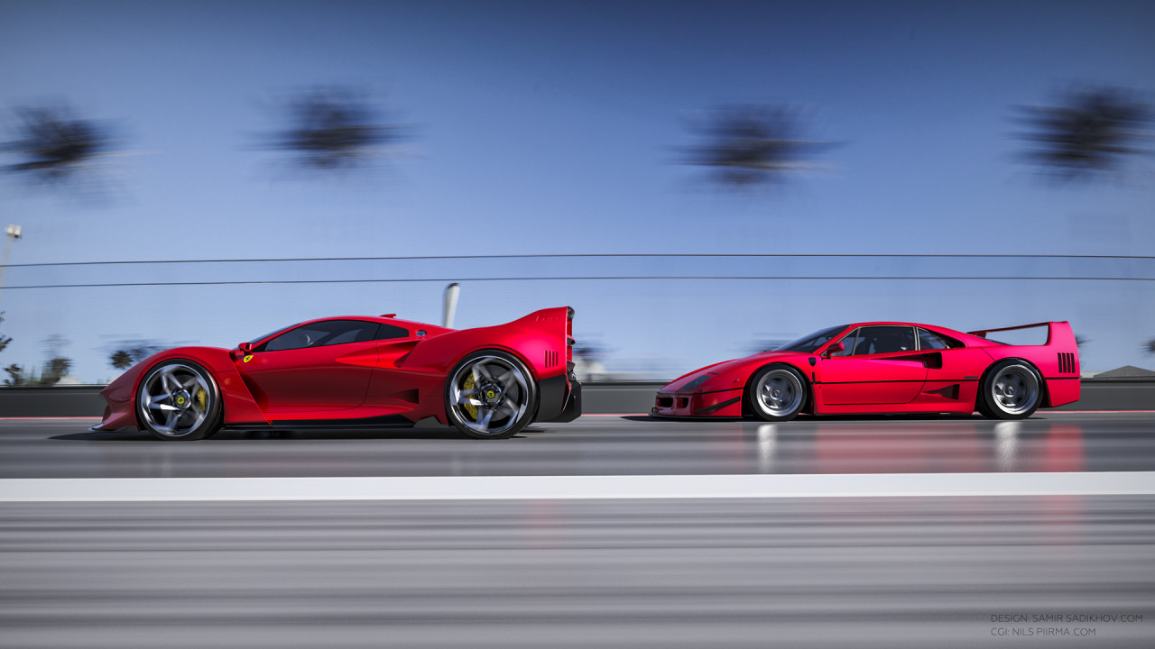 Rendering，vehicle，F40 Tribute，Ferrari，