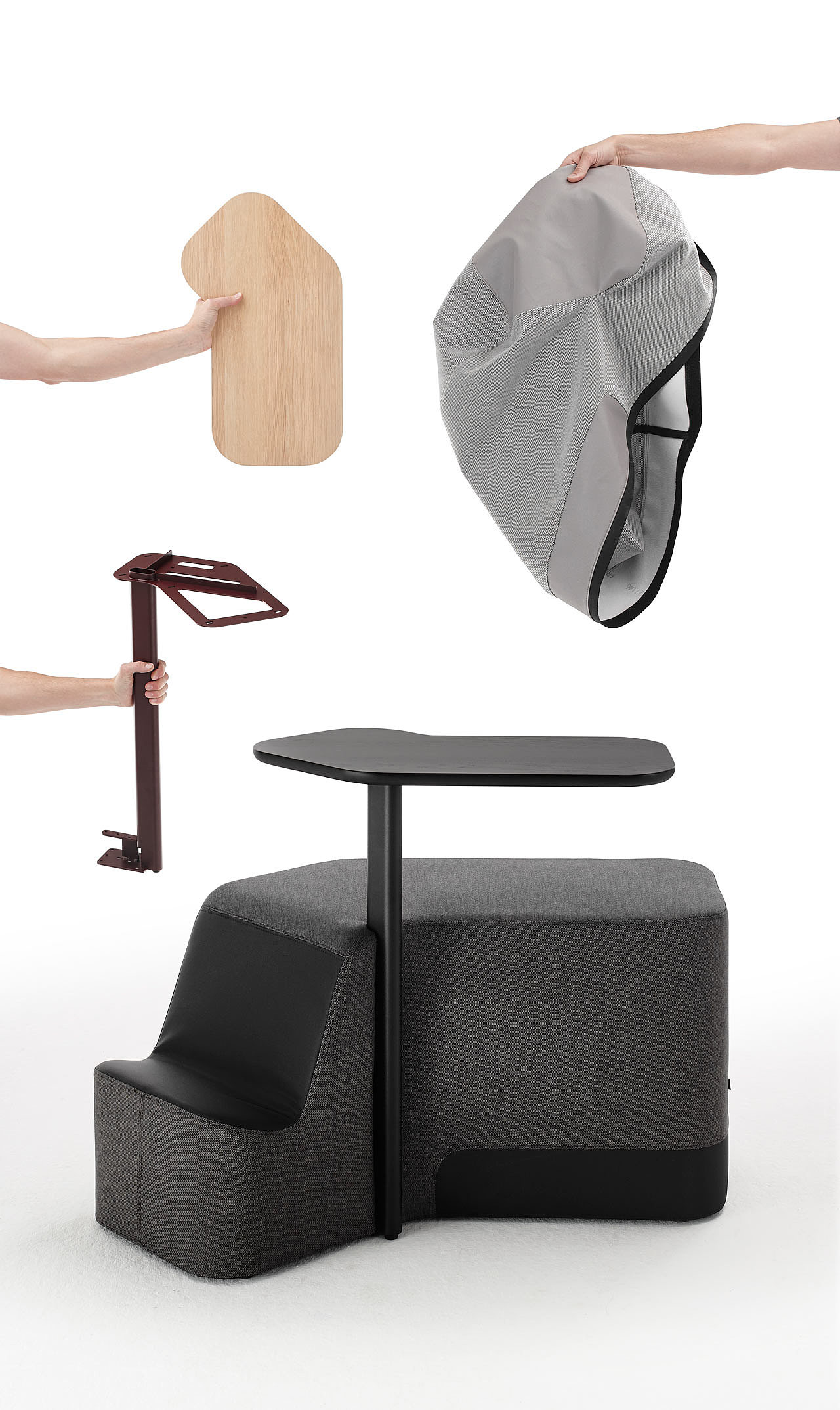 工作室，动态，织物和木材，钢铁，泡沫，座椅，ARCO - MONO，