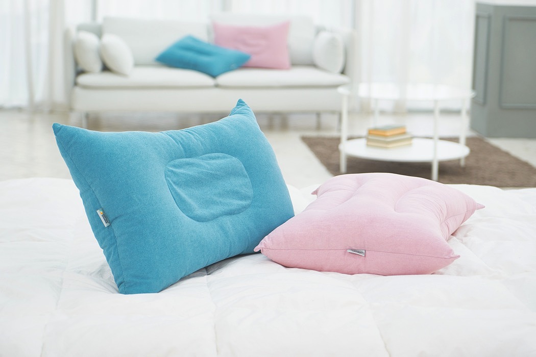 粉色，蓝色，短纤维聚酯，硅酮涂层的聚酯纤维，枕头，4 in 1 multi-st，Sang Hyuk Lee，家居，水洗，