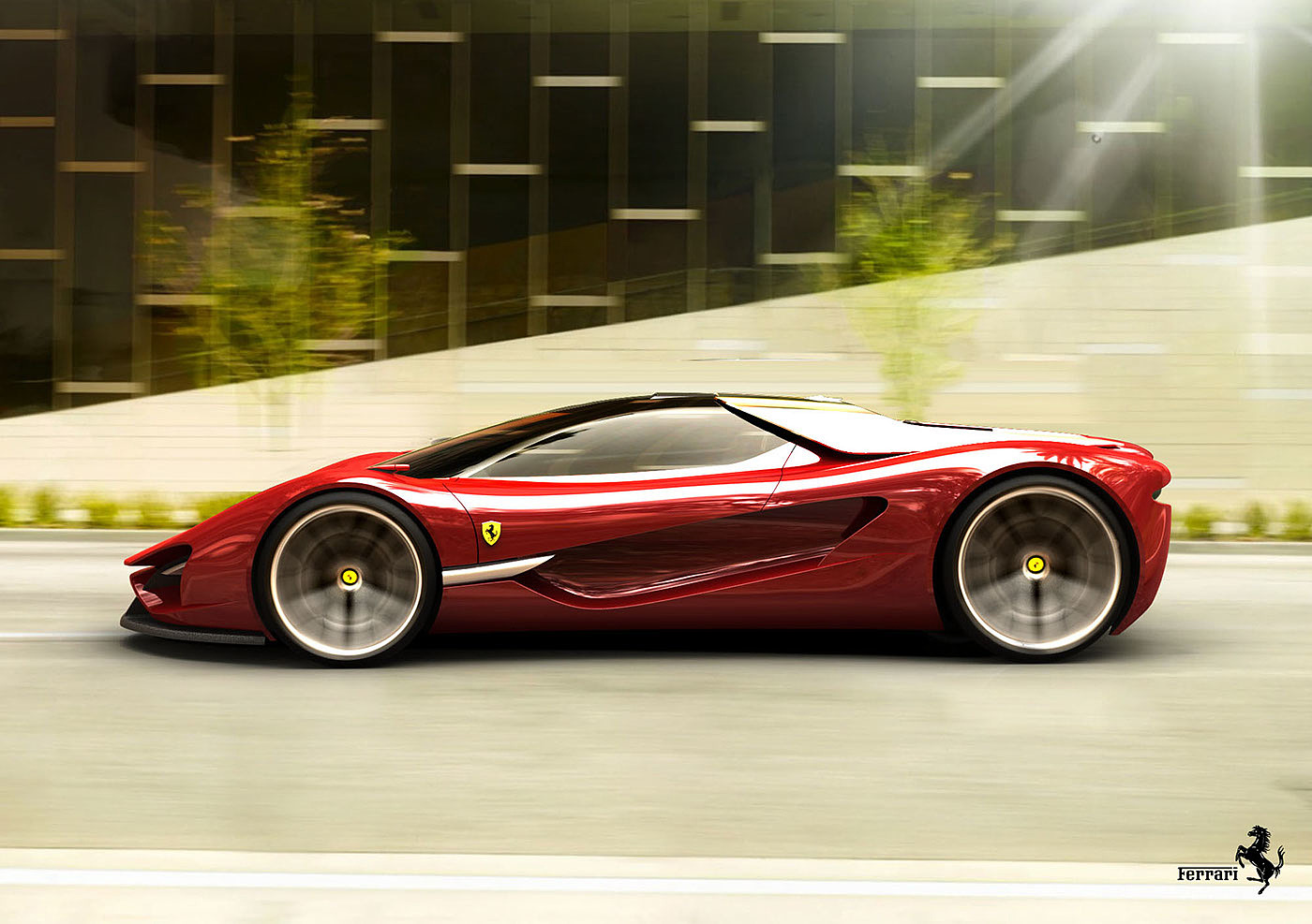 Ferrari，Concept Car，midfielder，Sports car，vehicle，