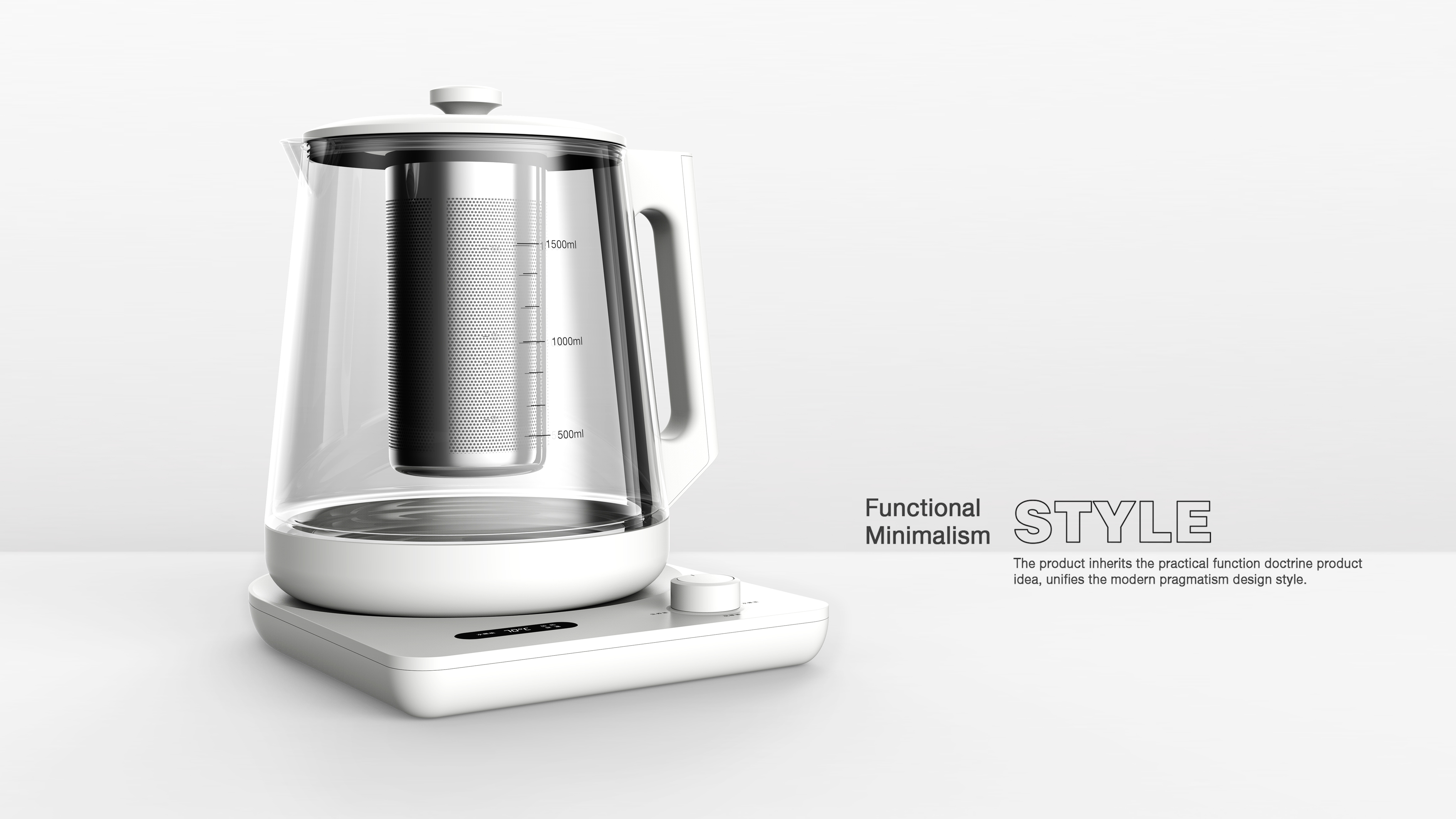 Home appliance design, hot kettle design, minimalism，