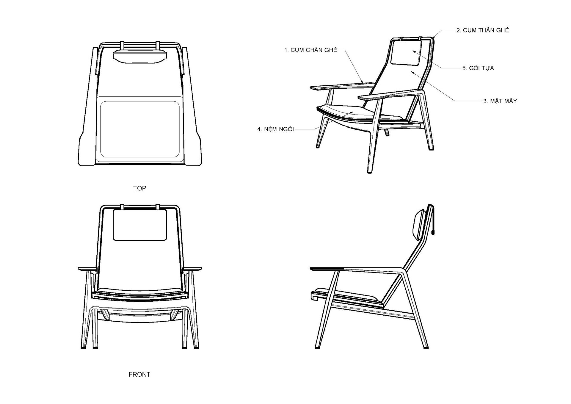 product design，furniture，deck chair，There Phong ++，