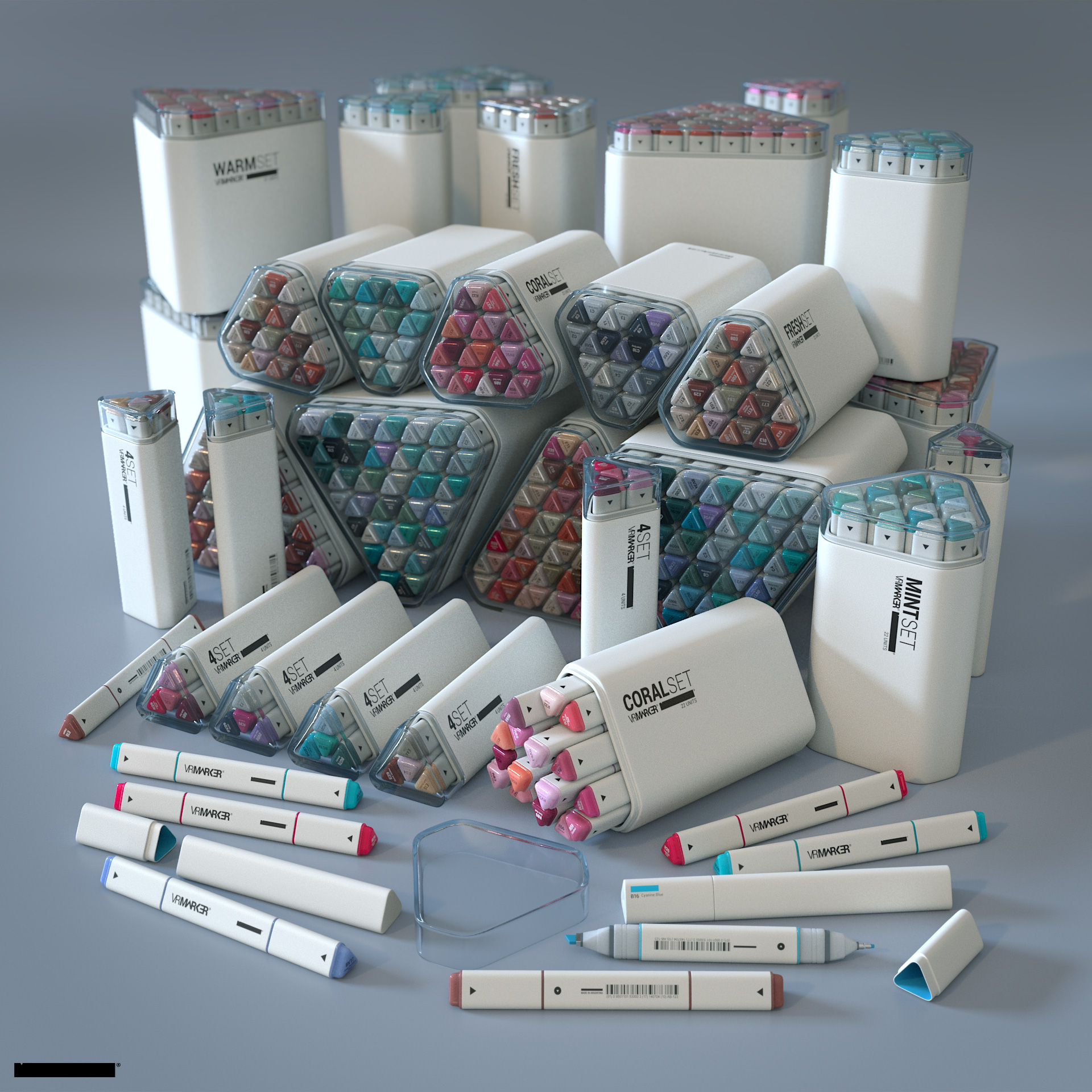 Watercolor pen，VR Markers，packing，Stationery，marker pen，