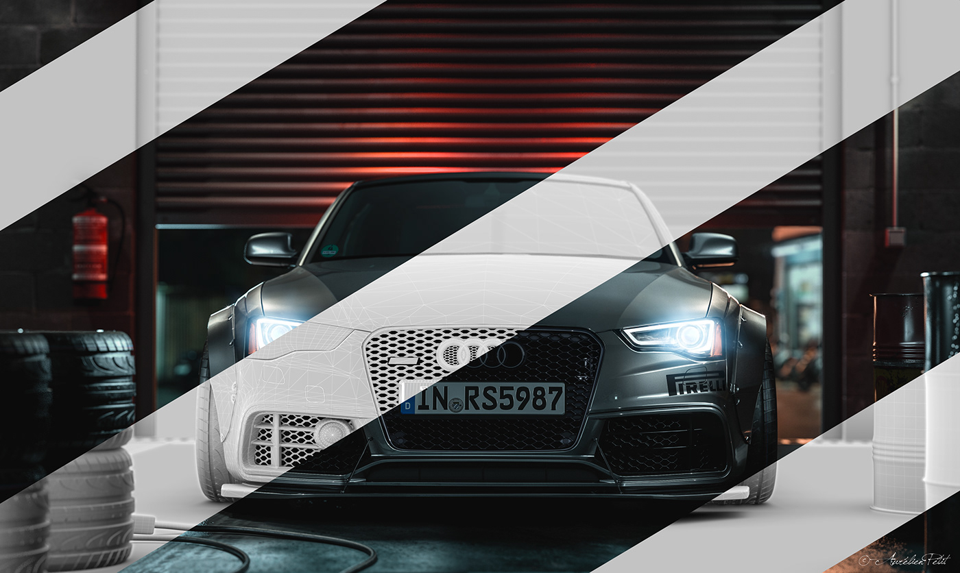 audi，Audi RS5，modeling，Render，cgi，vehicle，traffic，Orleans small，