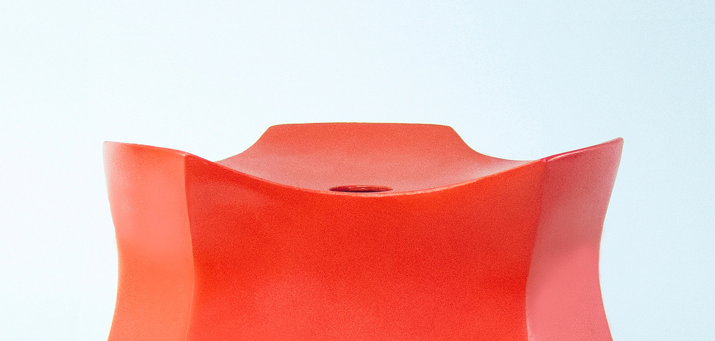Chinese style，Yuan Stool，round stool，furniture design ，gules，