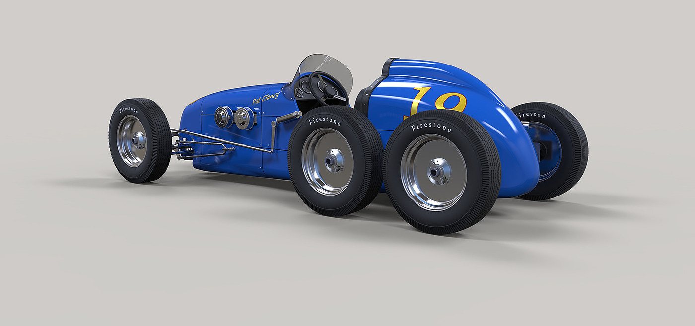 formula car，Six wheeled vehicle，Pat Clancy，